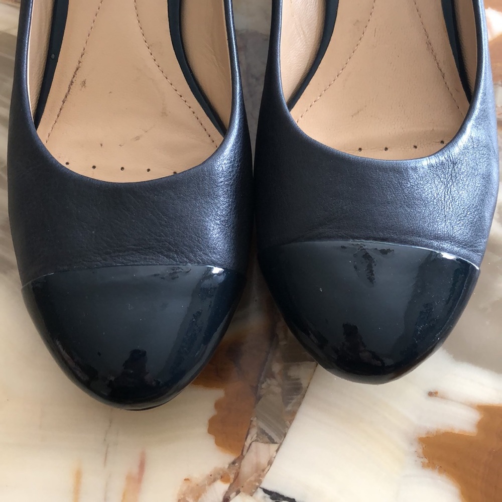 Geox navy wedge shoes.